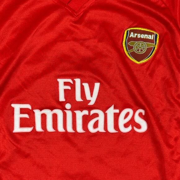 Arsenal Fly Emirates Red Short Sleeve Soccer Jersey Mens Size Medium Preowned - Picture 2 of 4
